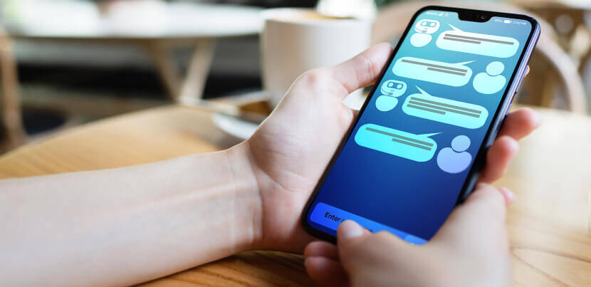 Customer-Using-Chatbot-on-Smartphone