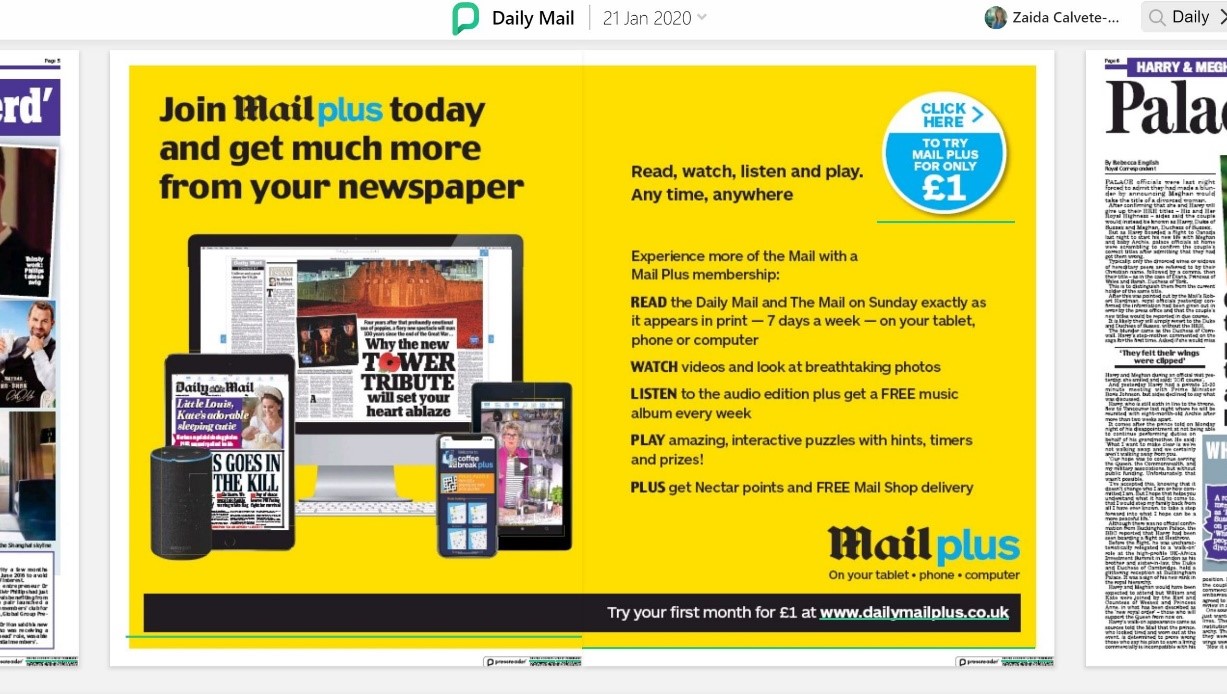 Daily Mail Digital Insert