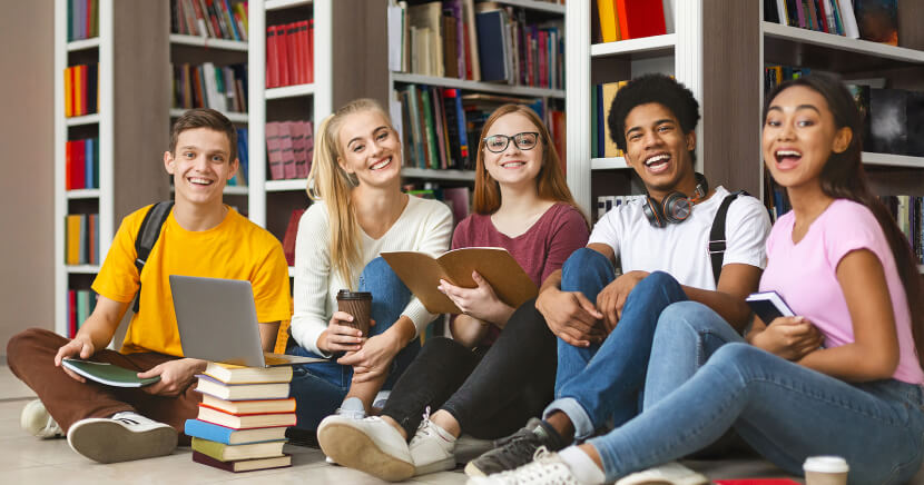 students-at-library