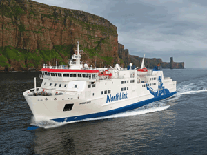 A Northlink Ferries ship making it's way through the ocean