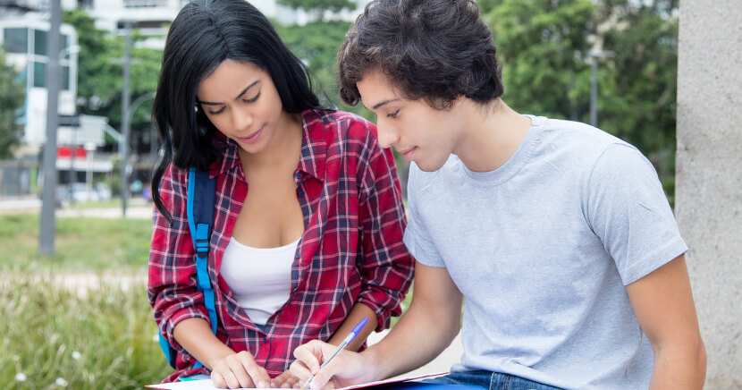 students-on-campus-library