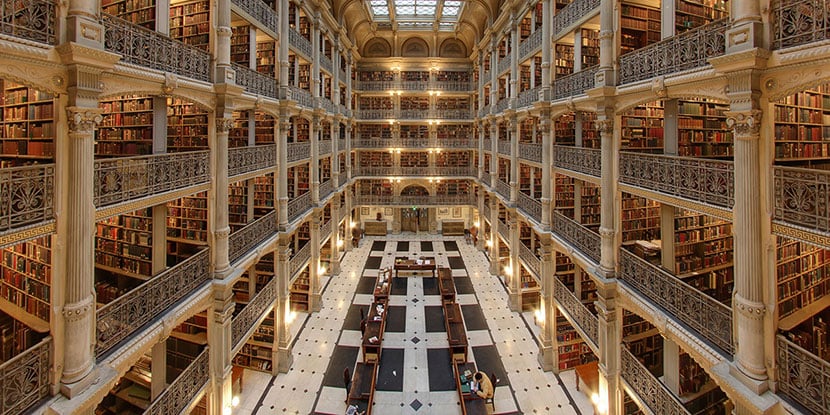 Inside image of George Peabody library